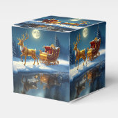 Reindeer Christmas Sleigh Holiday Favor Box Bedankdoosjes (Voorkant Zijde)