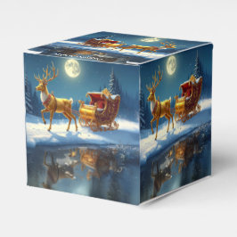Reindeer Christmas Sleigh Holiday Favor Box Bedankdoosjes