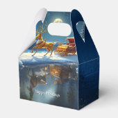 Reindeer Christmas Sleigh Holiday Favor Box Bedankdoosjes (Achterkant)