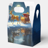 Reindeer Christmas Sleigh Holiday Favor Box Bedankdoosjes (Geopend)