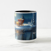 Reindeer Christmas Sleigh Holiday Mug Mok (Midden)