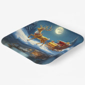 Reindeer Christmas Sleigh Holiday Papieren Bordje (Gebogen)