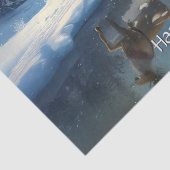 Reindeer Christmas Sleigh Holiday Tissuepapier (Detail)