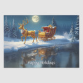 Reindeer Christmas Sleigh Holiday Tissuepapier (Voorkant)