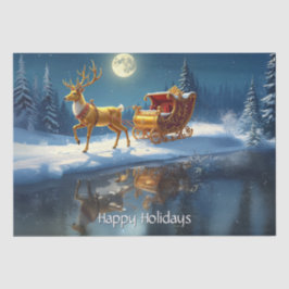 Reindeer Christmas Sleigh Holiday Tissuepapier