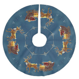 Reindeer Christmas Sleigh Tree Skirt Kerstboom Rok