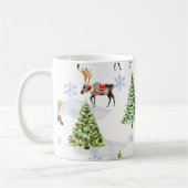 Reindeer Christmas Tree Pattern Koffiemok (Links)