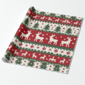 Reindeer Christmas Wrap Cadeaupapier (Uitgerold)