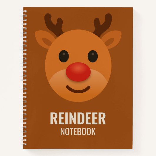 Reindeer College Ruled Notebook – Cute Christmas Notitieboek (Voorkant)