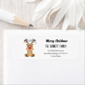 Reindeer Colorful Christmas Lights Typography Etiket (Insitu)