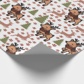 Reindeer cute floral mug cadeaupapier (Hoek)