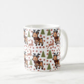 Reindeer cute floral mug koffiemok (Voorkant rechts)