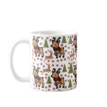 Reindeer cute floral mug