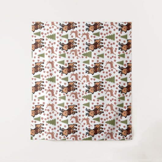 Reindeer cute floral mug wandkleed (Voorkant)