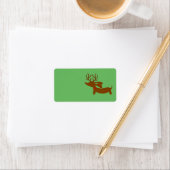 Reindeer Dachshund Holiday Gift Label Sticky Label (Insitu)