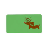 Reindeer Dachshund Holiday Gift Label Sticky Label (Voorkant)