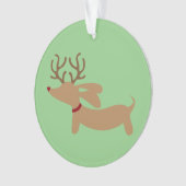 Reindeer Dachshund-kerstboomversiering Ornament (voorkant)