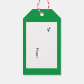 Reindeer Dachshund-kerstcadeau Label op groen Cadeaulabel (Achterkant)
