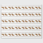Reindeer Dachshund-kerstcadeaupapier Cadeaupapier (Vlak)