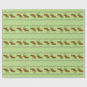 Reindeer Dachshund-kerstcadeaupapier Cadeaupapier (Vlak)