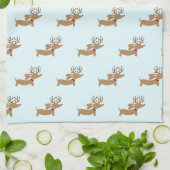 Reindeer Dachshund-kerstgroene dish-handdoek Theedoek (Gevouwen)
