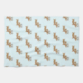 Reindeer Dachshund-kerstgroene dish-handdoek Theedoek (Horizontaal)
