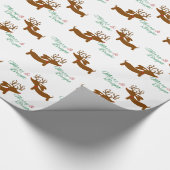 Reindeer Dachshund Merry & Bright Cadeaupapier (Hoek)