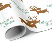 Reindeer Dachshund Merry & Bright Cadeaupapier (Rol Hoek)