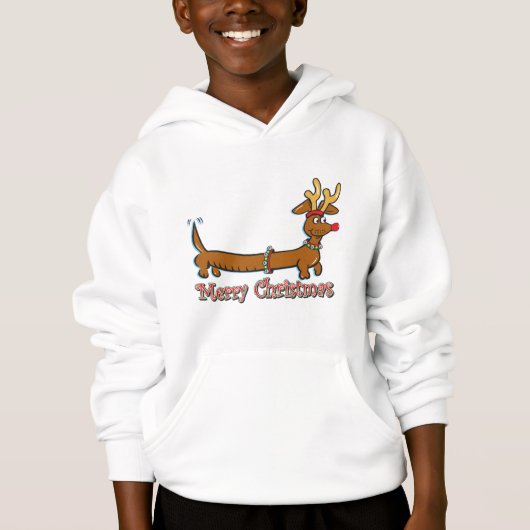 Reindeer Dachshund Merry Kerstmis (Voorkant)