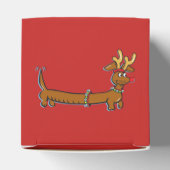 Reindeer Dachshund Merry Kerstmis Bedankdoosjes (Bovenkant)