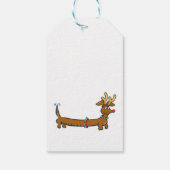 Reindeer Dachshund Merry Kerstmis Cadeaulabel (Achterkant)