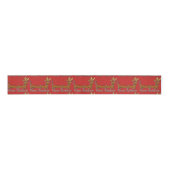 Reindeer Dachshund Merry Kerstmis Grosgrain Lint (Voorkant)