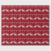 Reindeer Dachshund Snowflakes Gift Wrapping Cadeaupapier (Vlak)