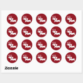 Reindeer Dachshund Wiener Dog Envelope Seal Ronde Sticker (Vel)