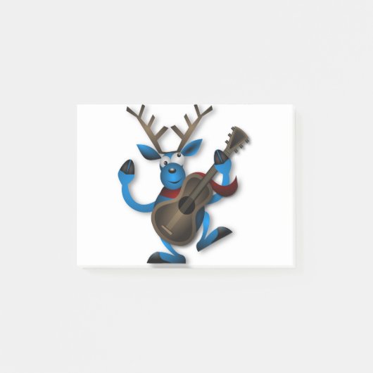 Reindeer Dancing Guitar Instrument Christmas Noel. Post-it® Notes (Voorkant)