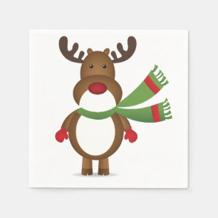Reindeer die een groenboek uit de scarf heeft servet
