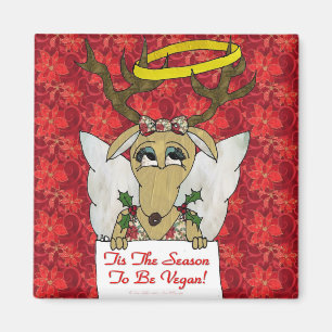 Reindeer dit is het seizoen van de Vegan Gifts App Magneet