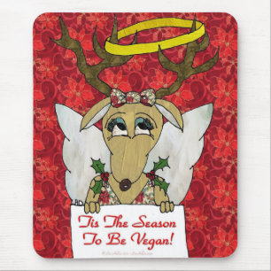 Reindeer dit is het seizoen van de Vegan Gifts App Muismat