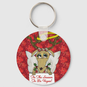 Reindeer dit is het seizoen van de Vegan Gifts App Sleutelhanger