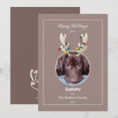 Reindeer Ears Pet Holiday Fotokaart Feestdagenkaart