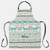 Reindeer en Noordse Snowflake Sweater-like Pattern Schort (Voorkant)