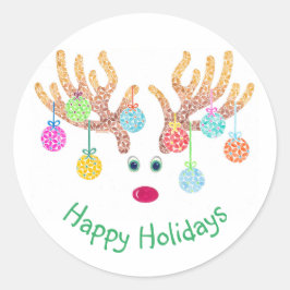 Reindeer en Ornaments Holiday Sticker