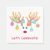 Reindeer en OrnamPaper Napkins Servet (Voorkant)