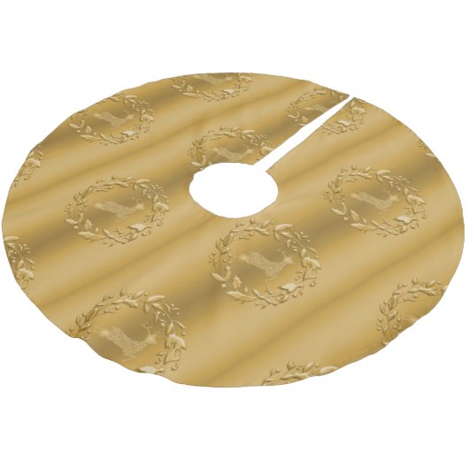 Reindeer en Wreaten Gold Kerstmis Kerstboom Rok (Gekanteld)