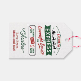 Reindeer Express Overnight Delivery Cadeaulabel