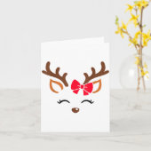 Reindeer Face Gles Christmas Costume Xmas Pajama G Kaart (Gele Bloem)
