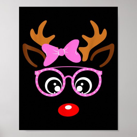 Reindeer Face Matching Family Christmas Costume Wo Poster (Voorkant)