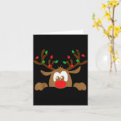 Reindeer Face Matching Family Christmas Deer Girl Kaart (Gele Bloem)