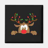 Reindeer Face Matching Family Christmas Deer Girl  Magneet (Voorkant)