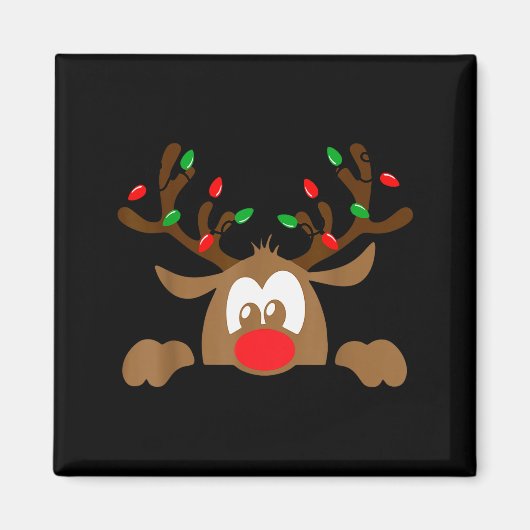 Reindeer Face Matching Family Christmas Deer Girl  Magneet (Voorkant)